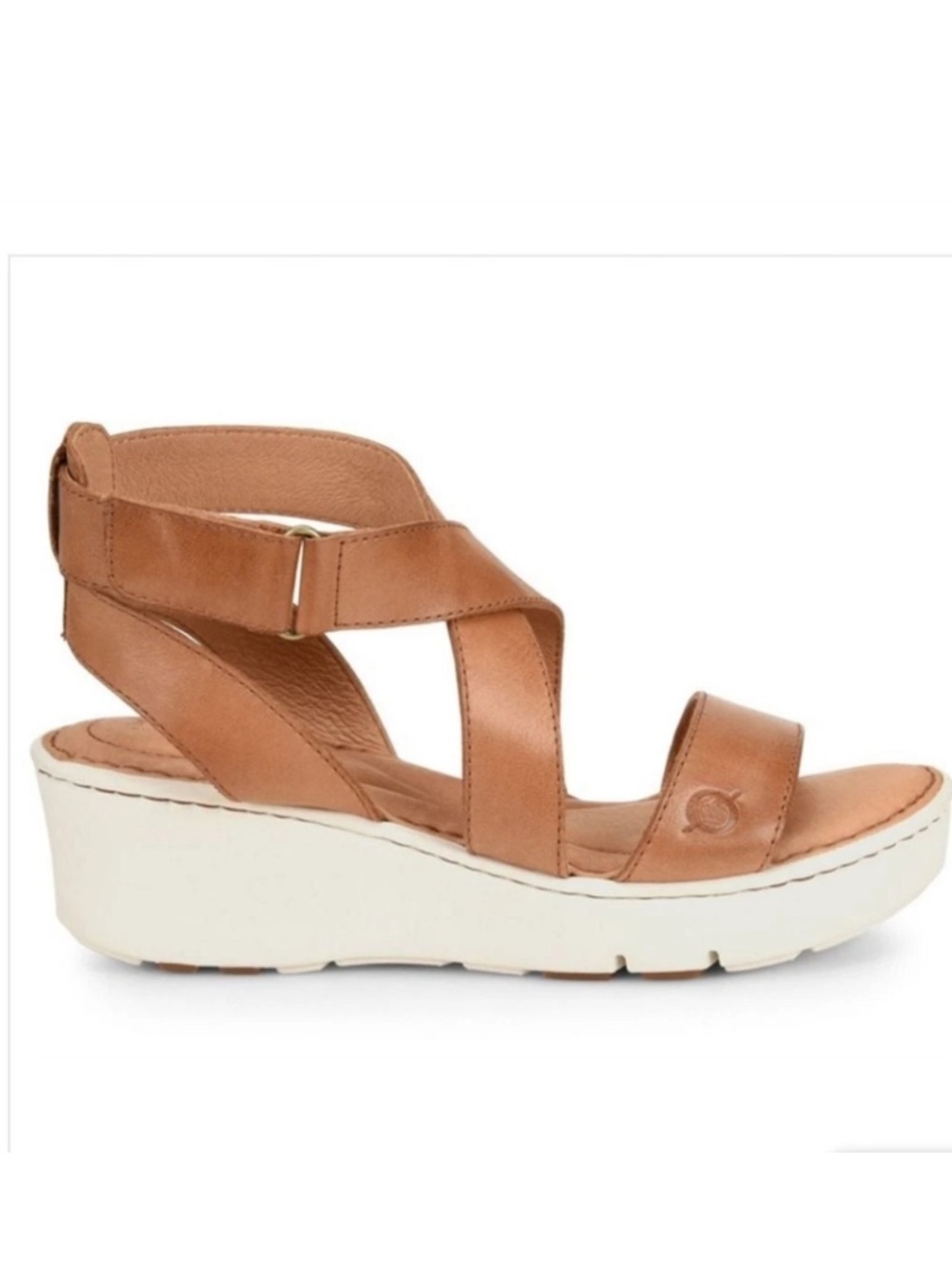 Born Jayla Navy Leather Strappy Wedge Sandals Women’s Size 9